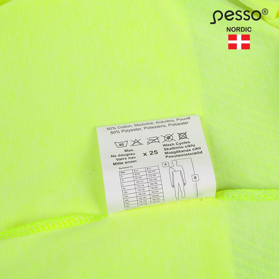 Marškinėliai ilgomis rankovėmis Pesso HI-VIS HVM, geltoni