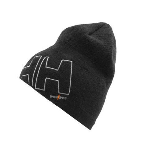 Megzta šilta kepurė su siuvinėtu H/H logotipu.  Savybės: itin tankus tamprus audimas. Sudėtis: 100% akrilas Spalva: juoda