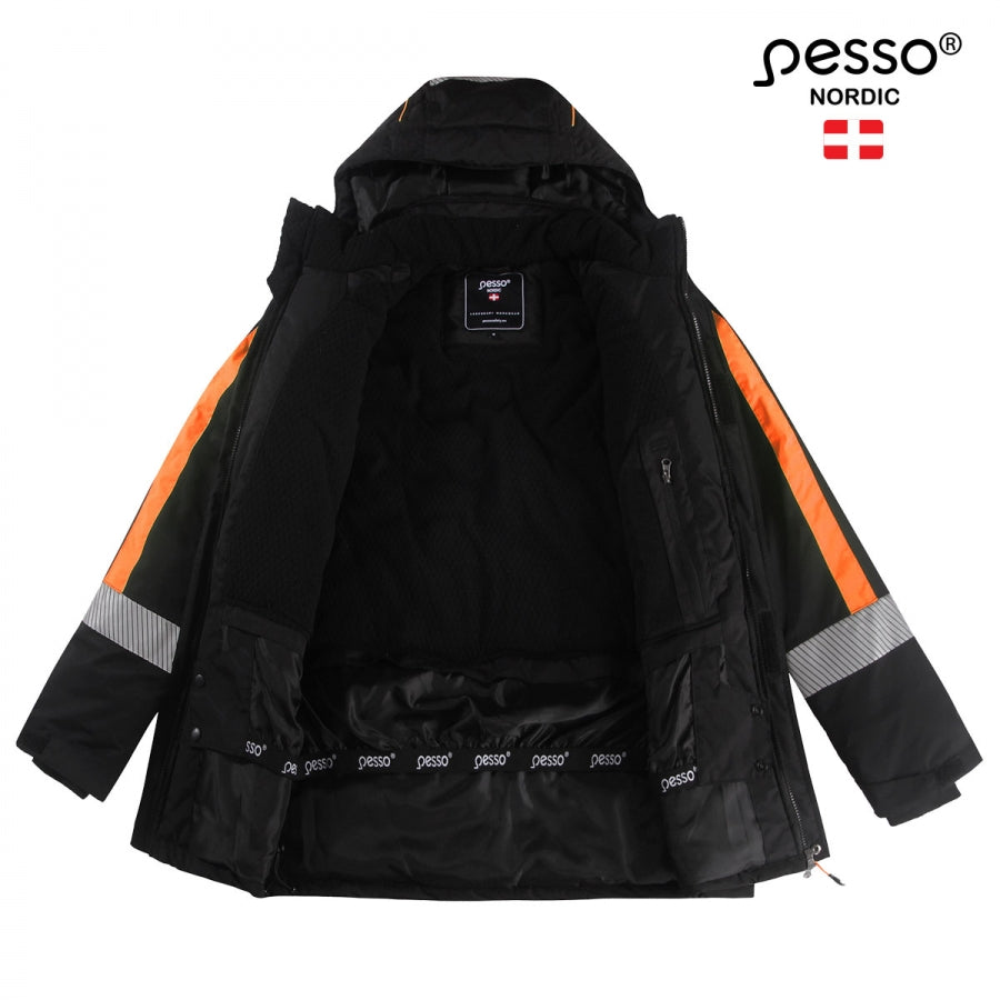 Šilta neperšlampanti striukė Pesso Nova, oranžinės detalės
