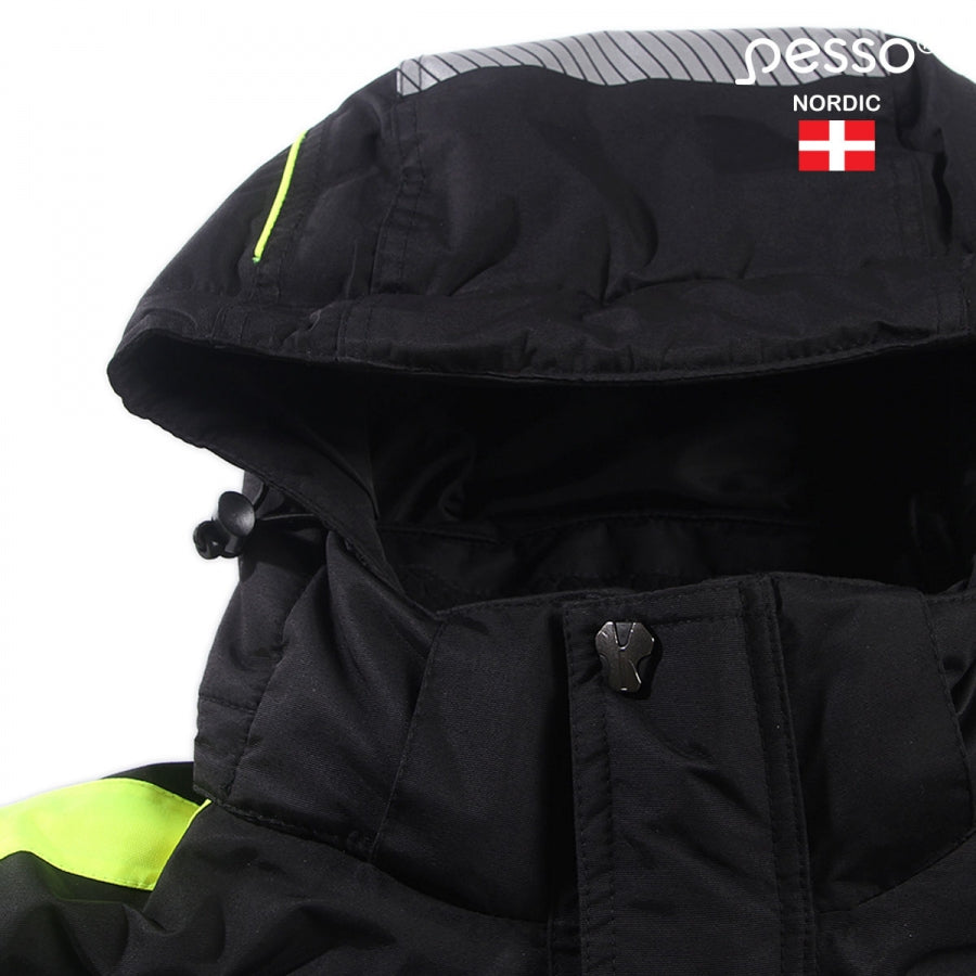 Šilta neperšlampanti striukė Pesso Nova, geltonos detalės