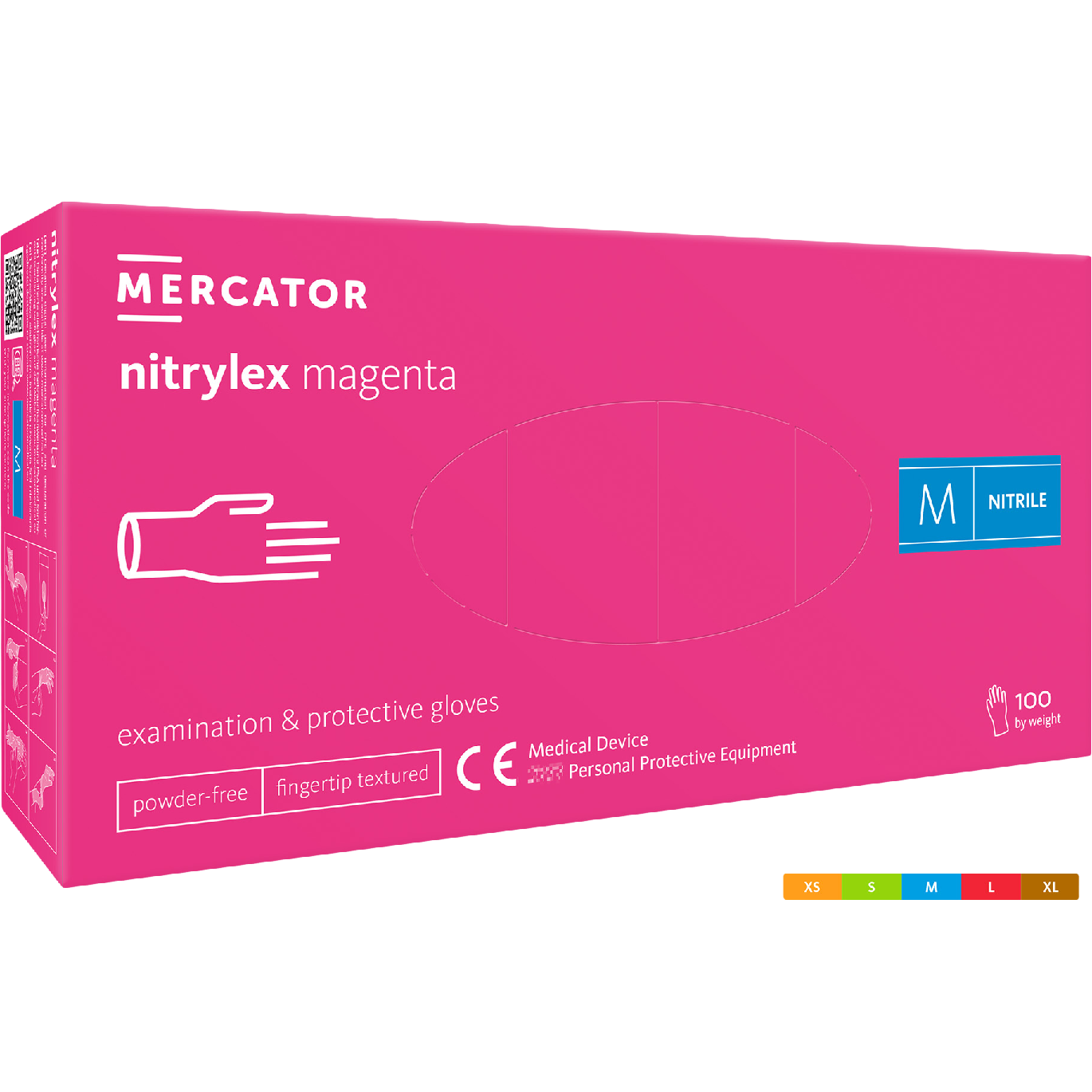 Nitrilinės pirštinės be pudros NITRYLEX® MAGENTA (100 vnt.)