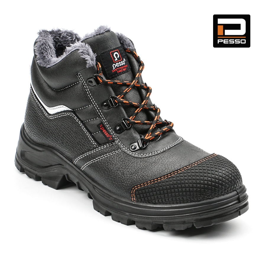 Pašiltinti natūralios grublėtos odos darbo batai Pesso BS159 S3 Kevlar