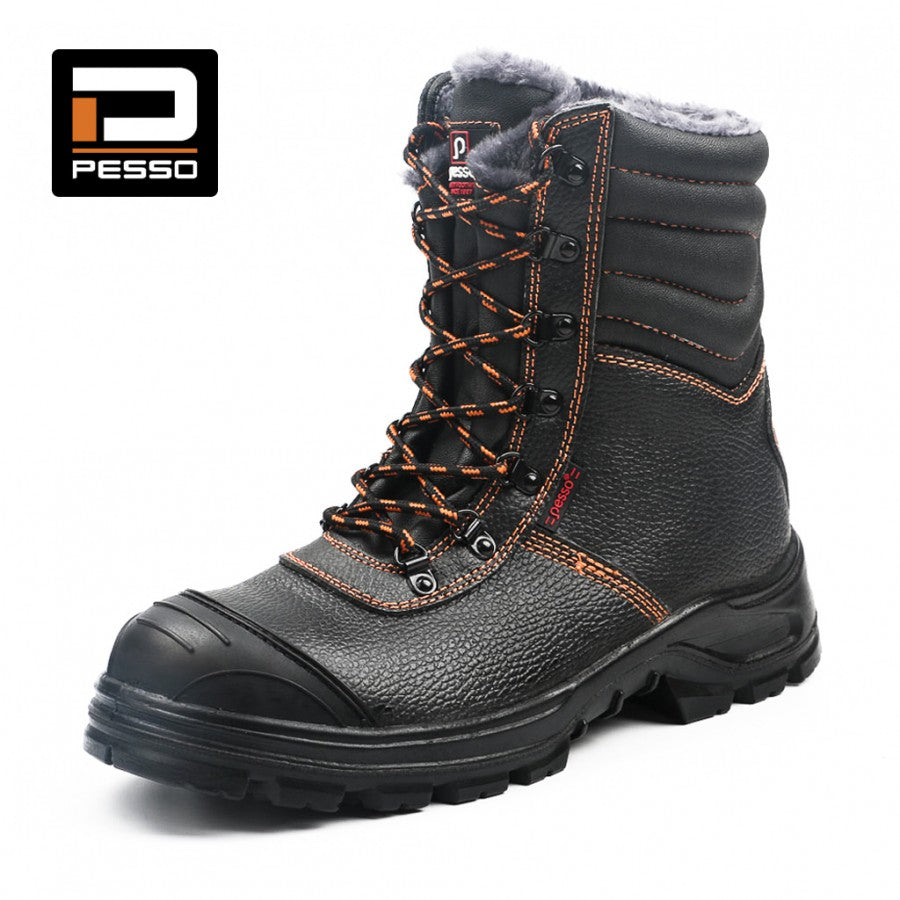 Pašiltinti natūralios grublėtos odos darbo batai Pesso BS159 S3 Kevlar