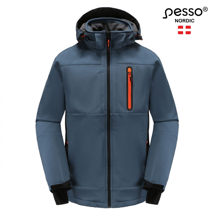 Atstumiančio drėgmę, neperpučiamo, tačiau „kvėpuojančio“ Softshell audinio demisezoninė darbo striukė Pesso Orion. Vandenį atstumiantis išorinis sluoksnis, malonus šiltas Fleece audinio vidinis sluoksnis. Unisex stiliaus – striukė tinka tiek vyrams, tiek moterims. Itin patogus judesių nevaržantis modelis. 4-WAY STRETCH - tamprus į visas keturias kryptis audinys.