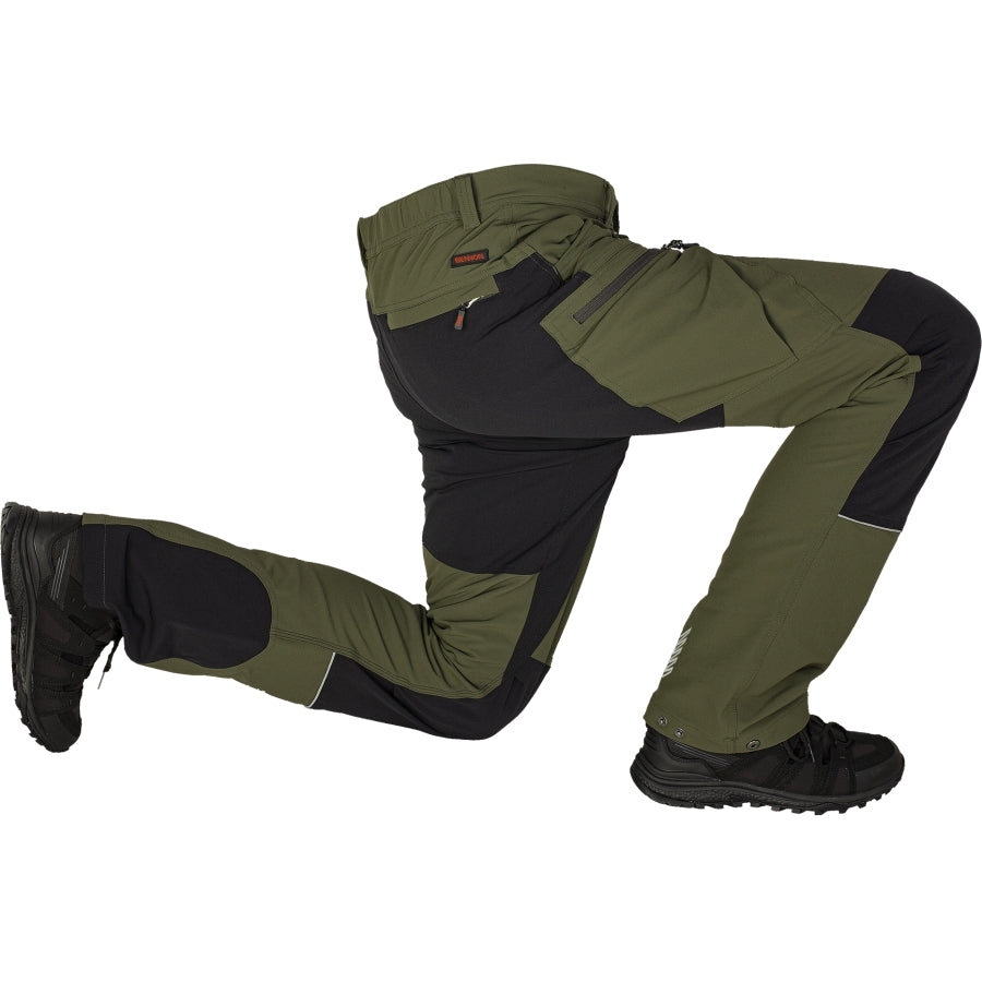 Atstumiančios drėgmę tamprios lauko darbo kelnės.  Unisex stiliaus – kelnės tinka tiek vyrams, tiek moterims. Itin patogios.