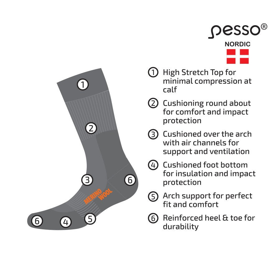 Termoizoliacinės darbo kojinės  PESSO Merino KOMER