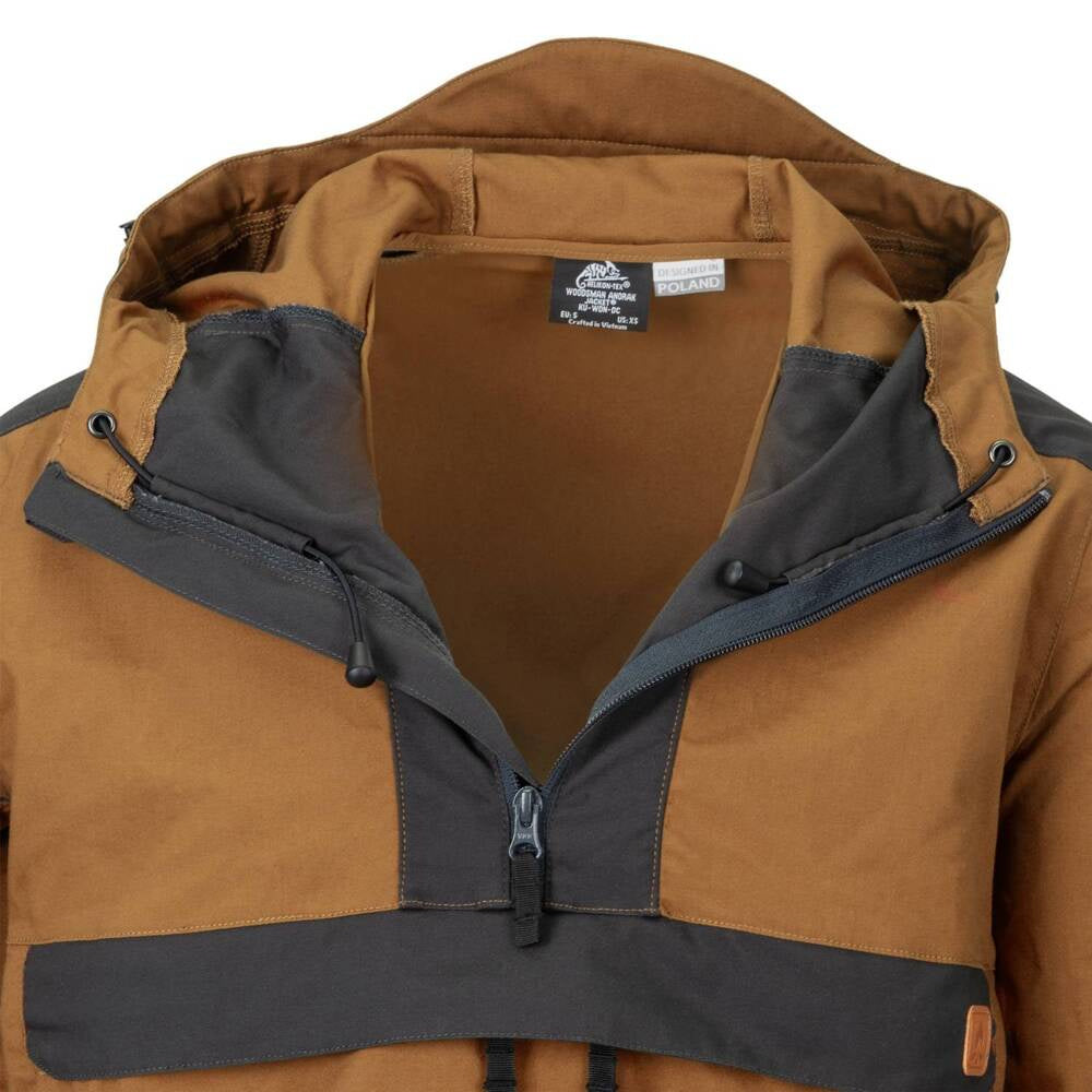Universali Softshell striukė Helikon Anorak Woodsman, ruda su juoda spalva
