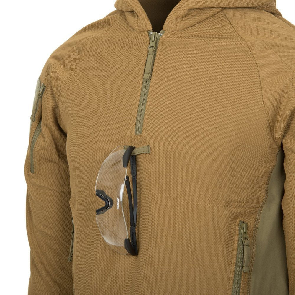 Kokybiškas taktinis džemperis Helikon RANGE HOODIE, žalios spalvos
