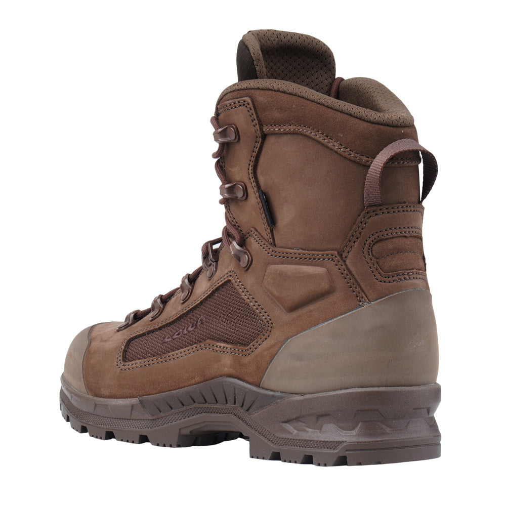 Aukštos kokybės Taktiniai batai LOWA Breacher GTX N MID – Gore-Tex, Vibram, Cordura, Tamsiai rudi