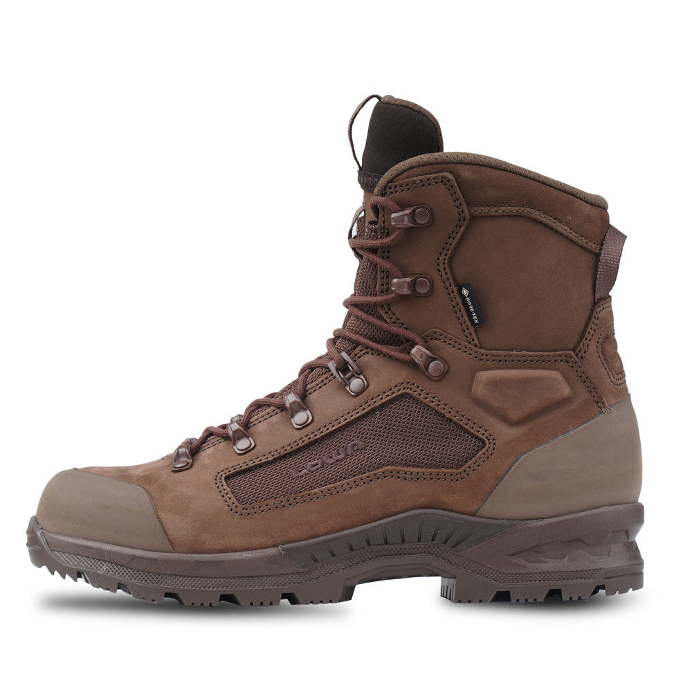Aukštos kokybės Taktiniai batai LOWA Breacher GTX N MID – Gore-Tex, Vibram, Cordura, Tamsiai rudi