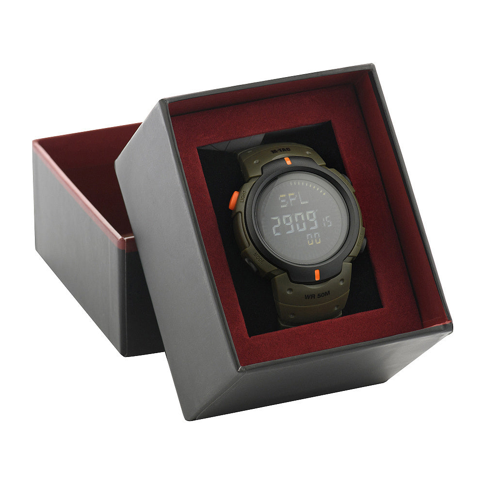 Multifunkcinis taktinis laikrodis M-Tac Tactical Watch 40145, su kompasu, žalios spalvos