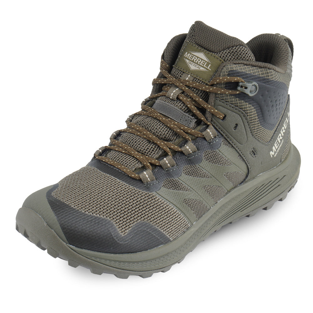 Lengvi, patogūs ir atsparūs taktiniai batai Merrell Nova 3 Tactical Mid, tamsiai žalios spalvos