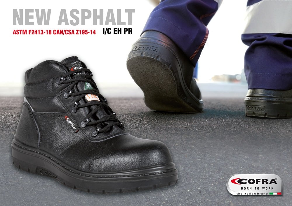 Kelininkams skirti karščiui atsparūs batai COFRA ASPHALT S2 HRO HI SRA P