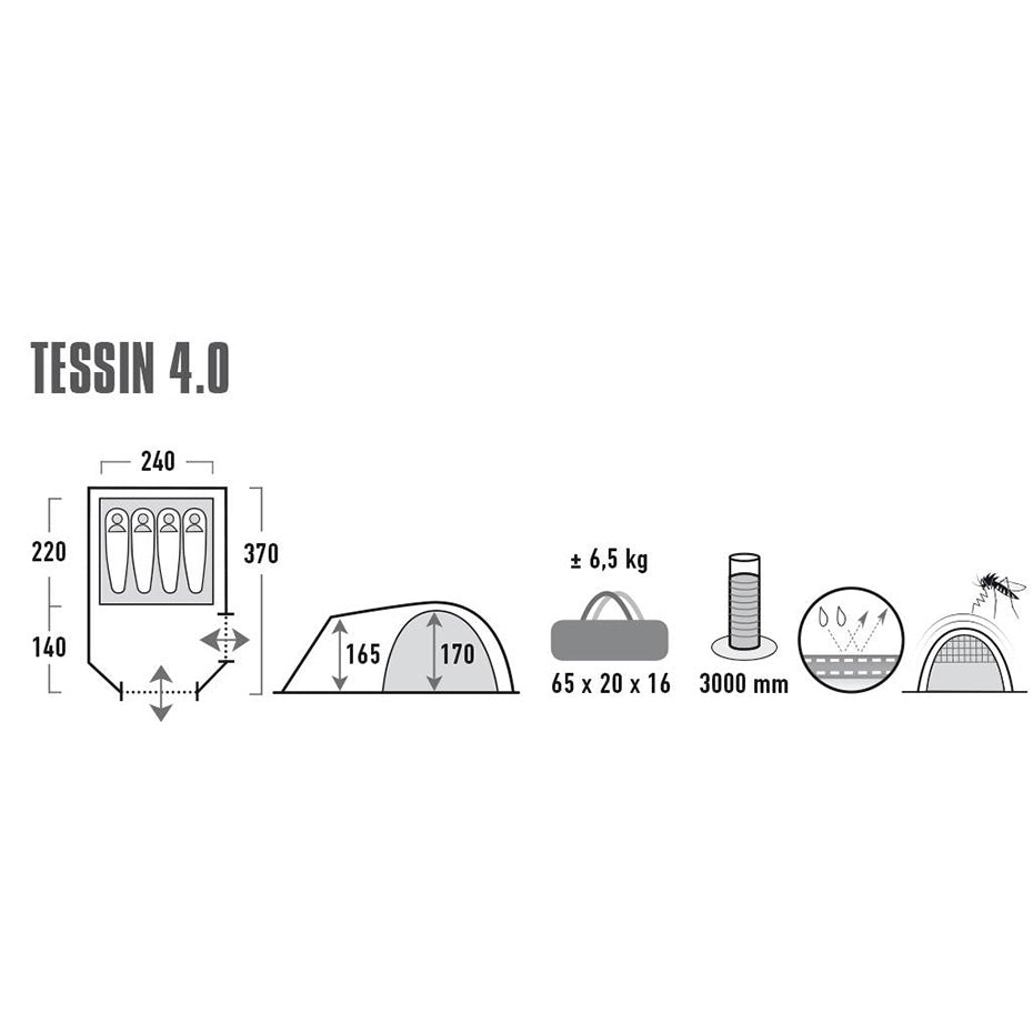 Palapinė High Peak Tessin 4 White