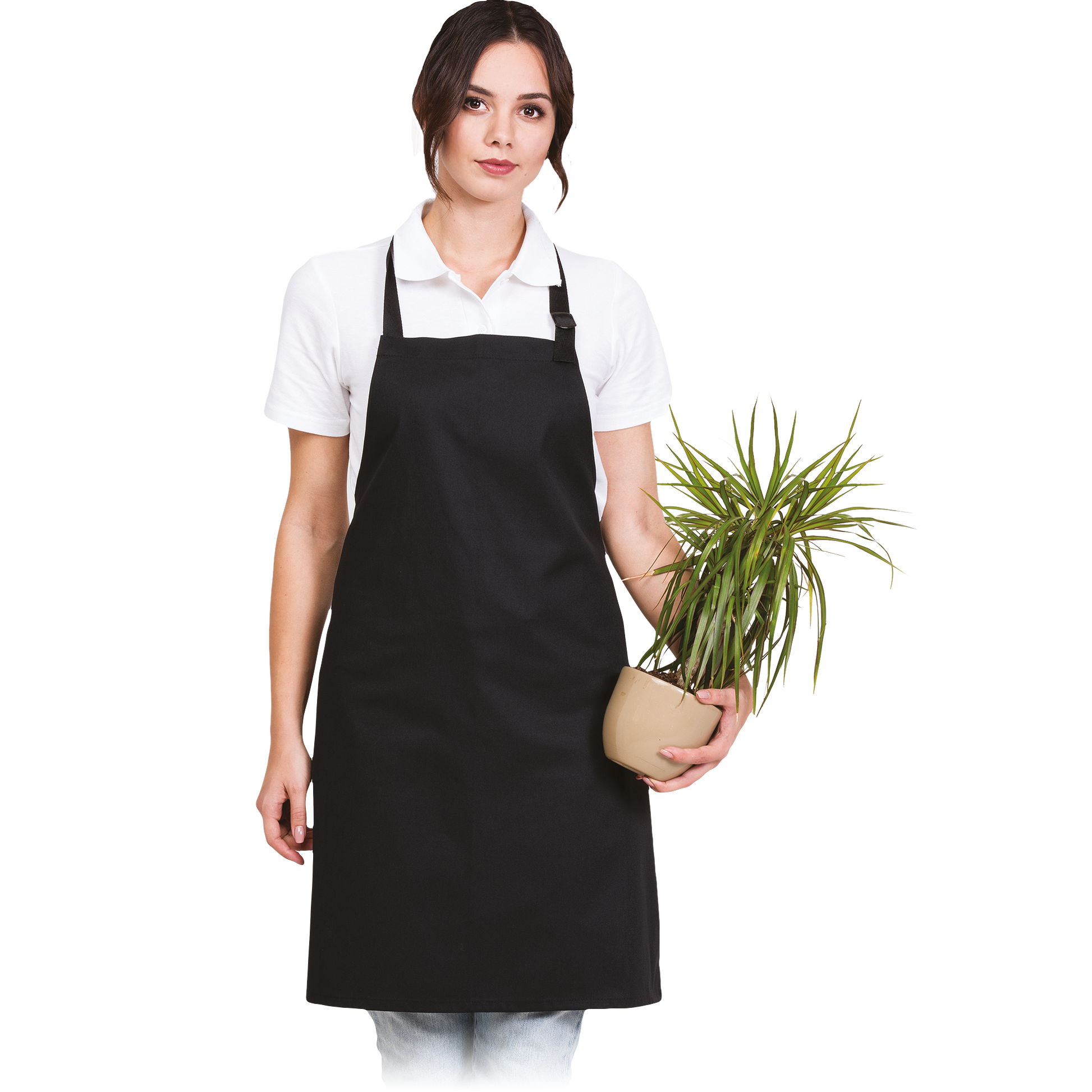 Klasikinė prijuostė, universali. Juodos spalvos. Skirta darbui maisto gamybos, sandėliavimo, pakavimo srityse.