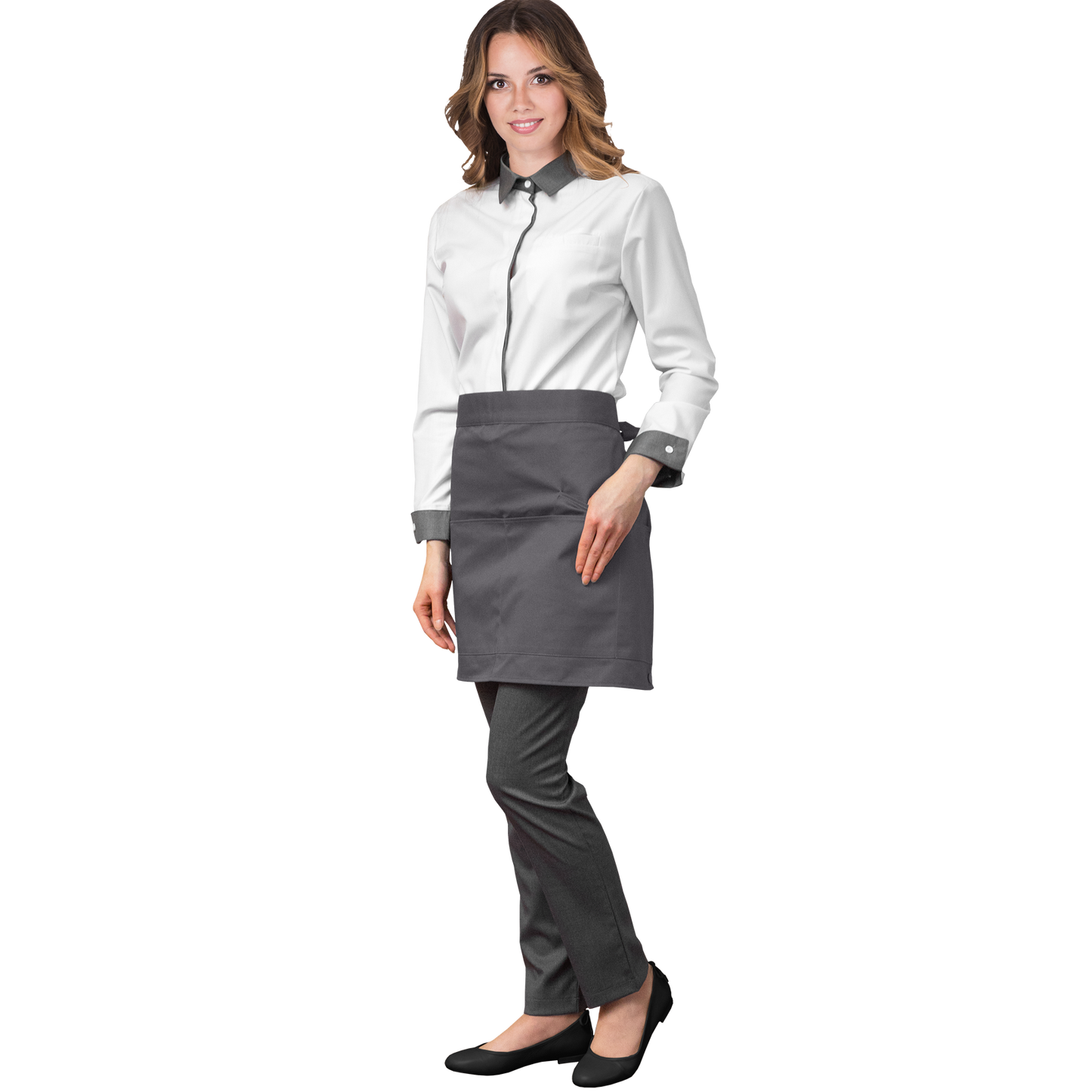 Klasikinė prijuostė GRETO 70x45, su kišenėmis