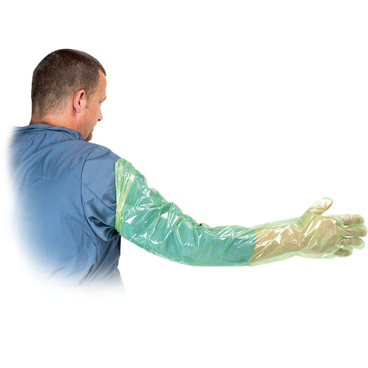Vienkartinės veterinarinės pirštinės GREEN SOFT (95 cm, 100 vnt./pakuotė)