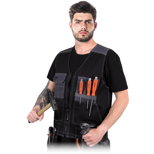 Darbo liemenė POKER, su daug skirtingo dydžio kišenių