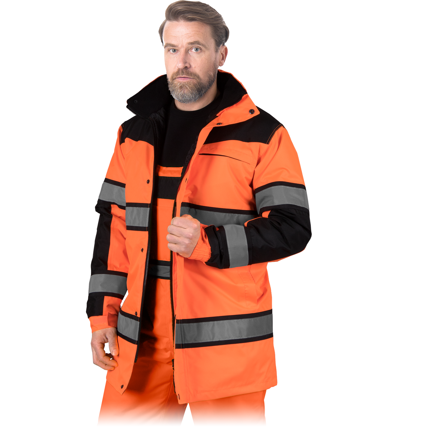 Signalinė striukė šviesą atspindinti vyriška, žieminė dideli dydžiai