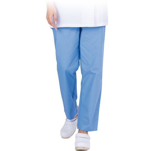 65% poliesteris, 35% medvilnė Svoris 165 gsm išorinė kišenė nugaroje elastinga juosmuo, kad būtų galima geriau reguliuoti dydį idealiai tinka kosmetikos, medicinos ir chemijos pramonei skalbimas iki 60°C temperatūroje