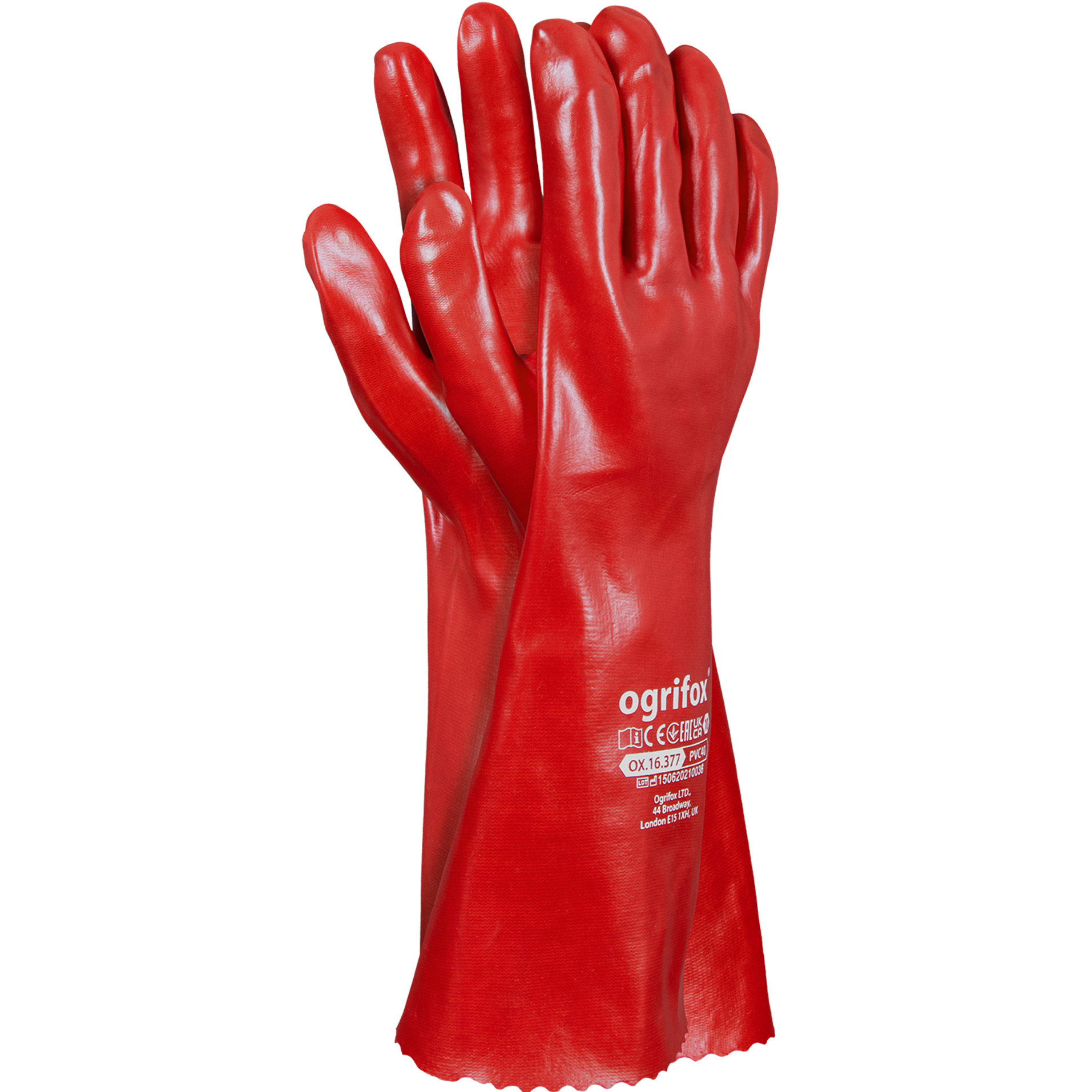 Apsauginės pirštinės darbui iš PVC.