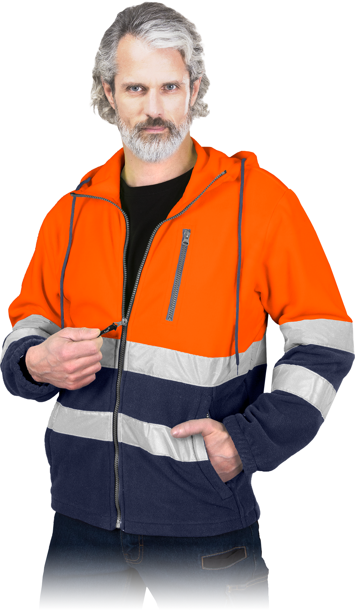 Signalinis džemperis su kapišonu POLAR STRIP (įvairių spalvų)