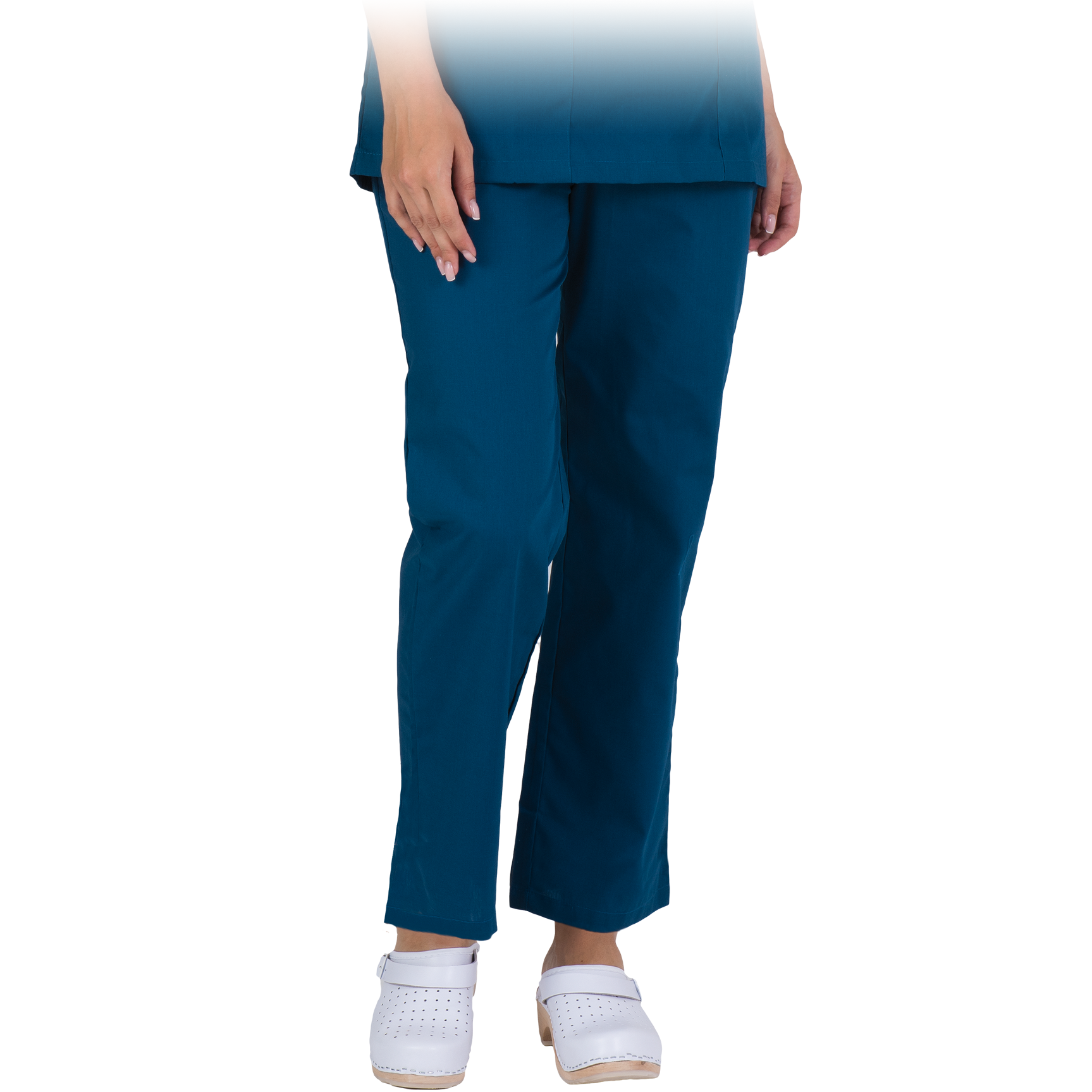 Tvirtos ir patogios moteriškos kelnės. Skirtos darbui paslaugų, maisto gamybos, sveikatos priežiūros bei kitose pramonės srityse. 65% poliesteris, 35% medvilnė Svoris: 145 gsm išorinė kišenė galinėje pusėje raišteliai ir elastinga juosmens juosta, kad būtų galima geriau reguliuoti dydį idealiai tinka kosmetikos, medicinos ir chemijos pramonei tinka darbui laboratorijose skalbimas iki 60°C temperatūroje