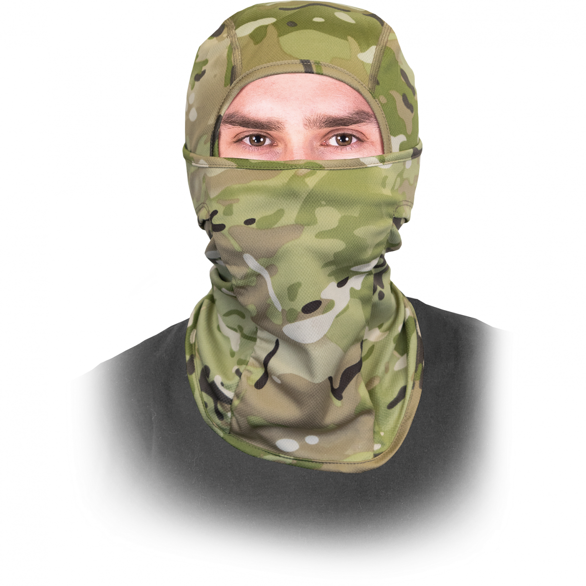Taktinė galvos mova. Veido kaukė maskuojančios spalvos. Tinka medžiotojams, kariams ar karo entuziastams. Taktinės aprangos dalis.