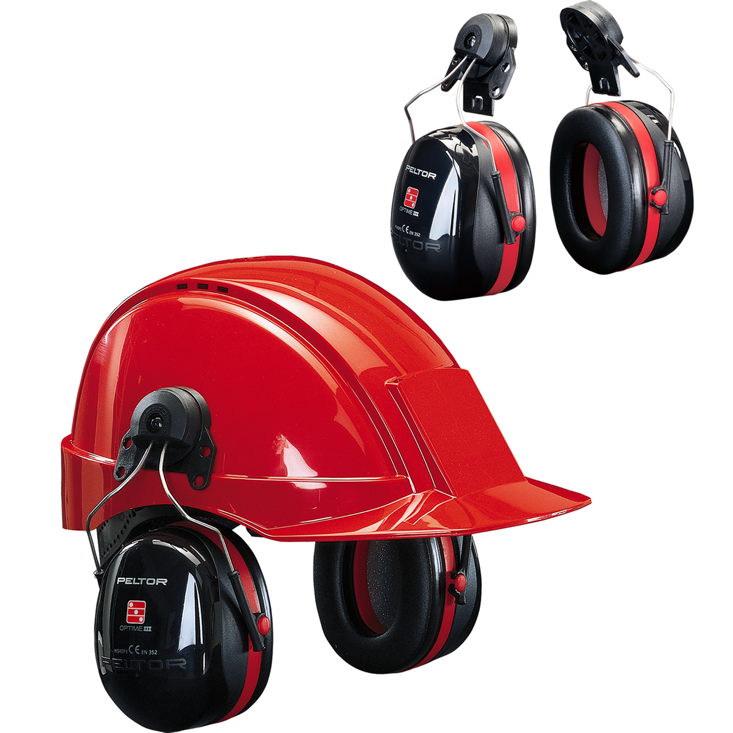 3M OPTIME III Peltor helmet-mounted earmuffs