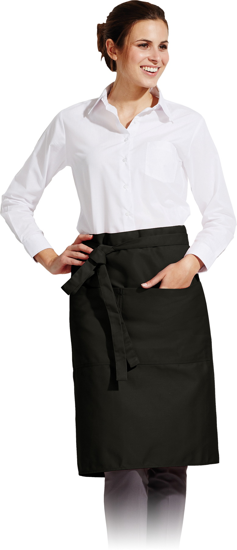 Universal short apron SOLS, designed for waiters, with pockets (various colors)