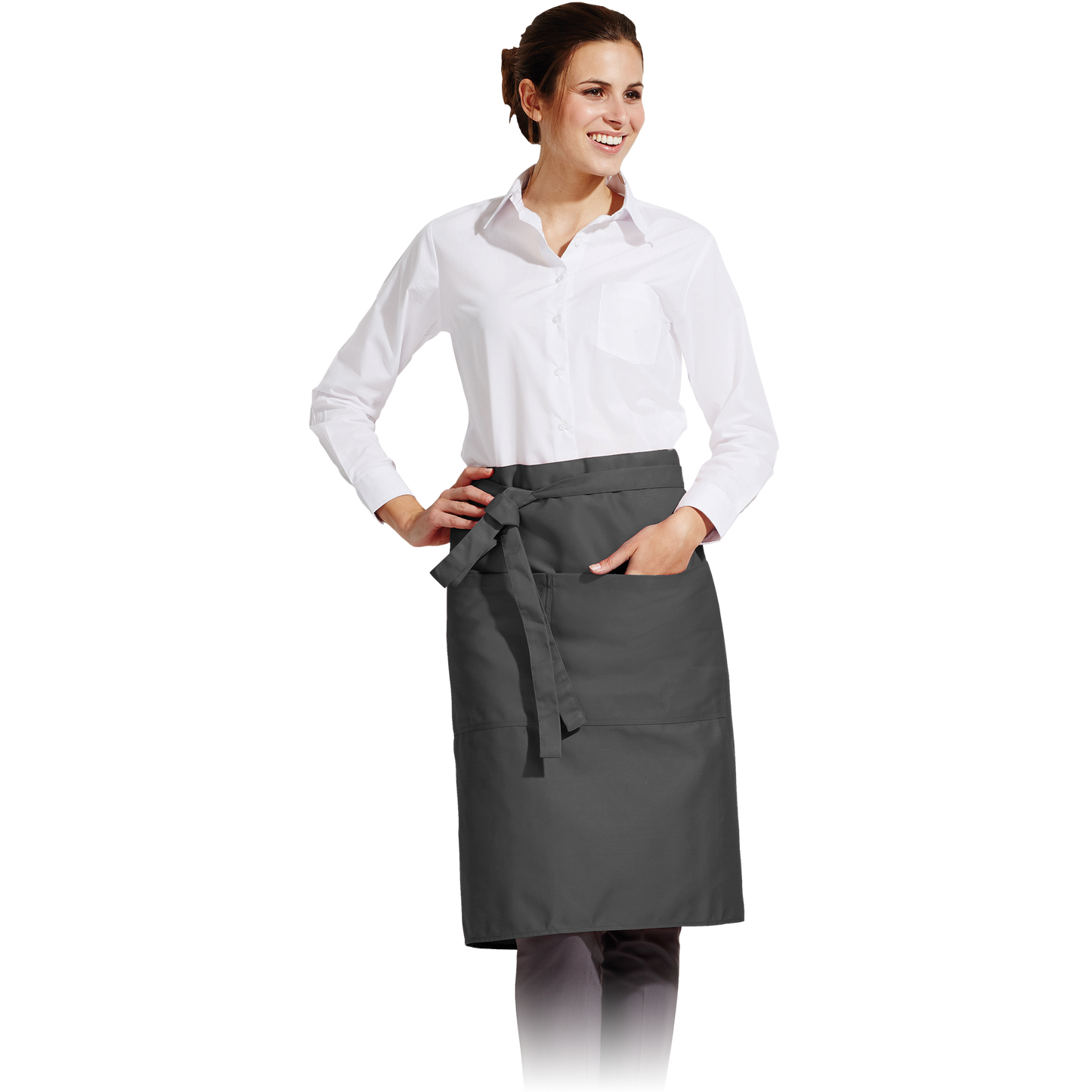 Universal short apron SOLS, designed for waiters, with pockets (various colors)