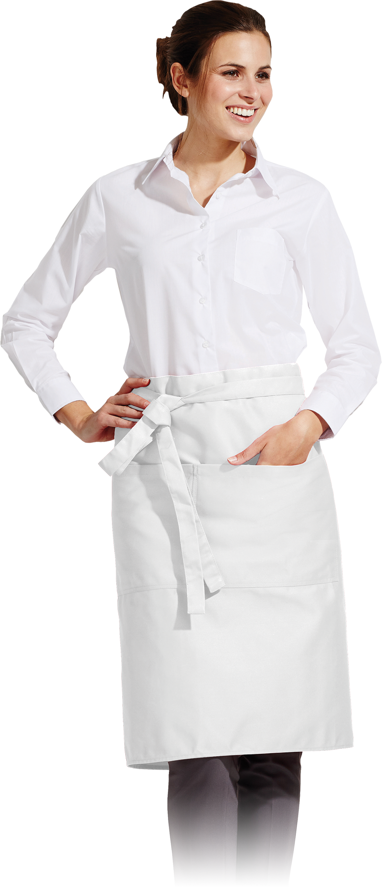 Universal short apron SOLS, designed for waiters, with pockets (various colors)