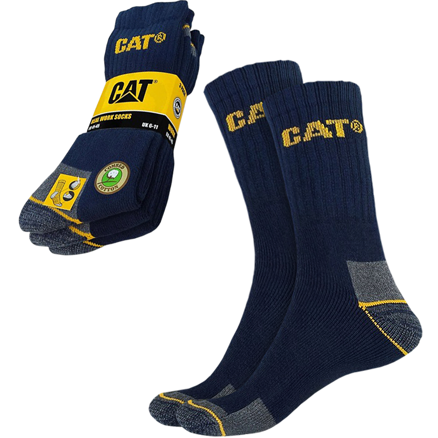 Tvirtos padidinto atsparumo kojinės CAT SOCKS BLUE (3 poros)