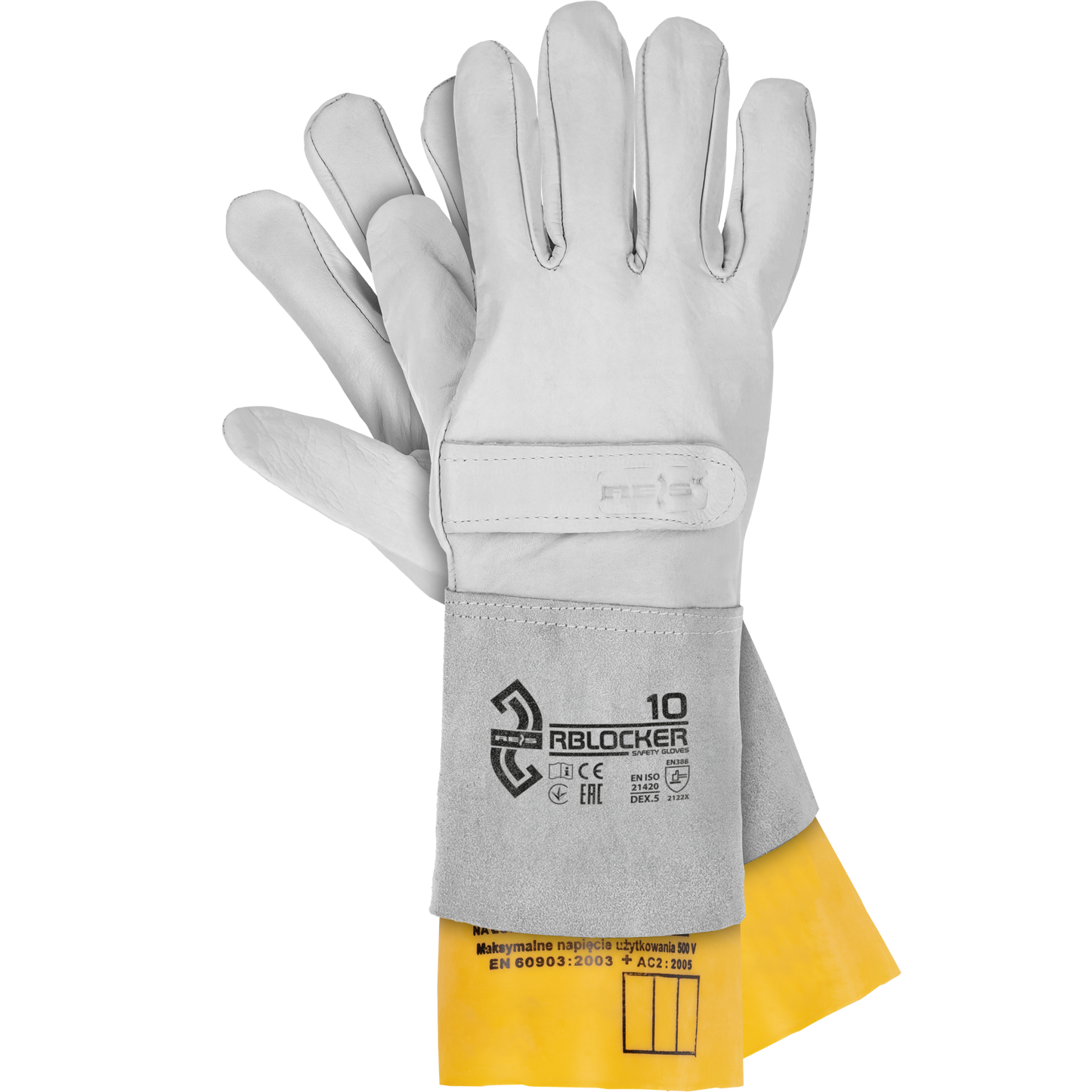 Apsauginės odinės pirštinės LOCKER,naudojamos su dielektrinėmis pirštinėmis