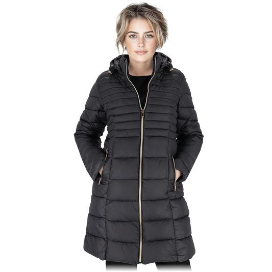 Demi-season universal long women's jacket GRITA, black