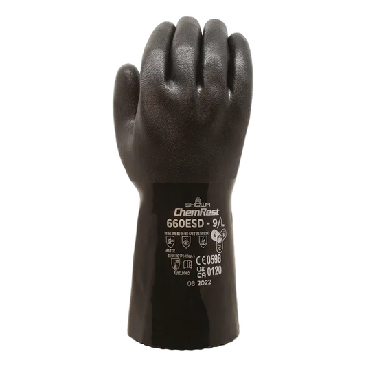 Cheminėms medžiagoms atsparios pirštinės SHOWA 660 ESD