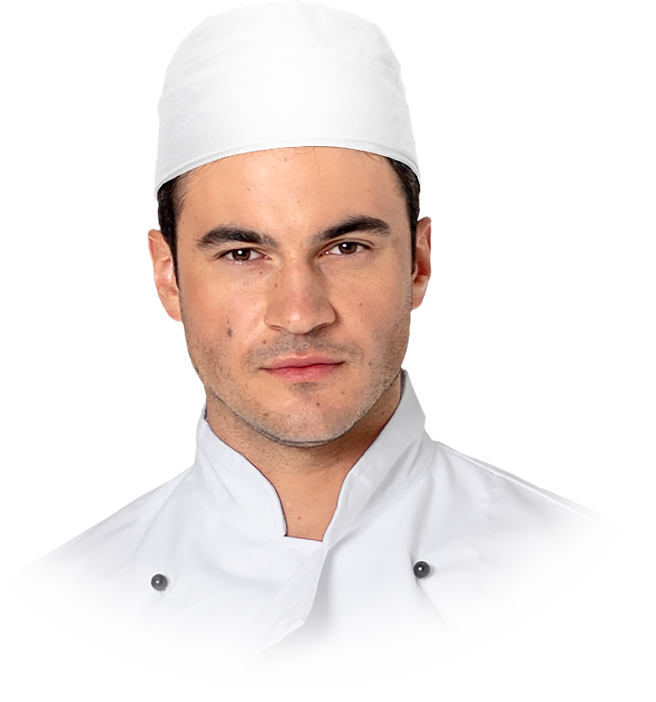 Low chef hat WHITE
