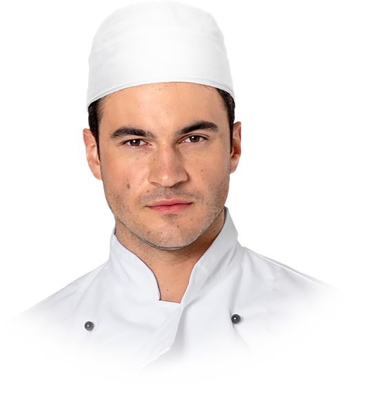 Low chef hat WHITE