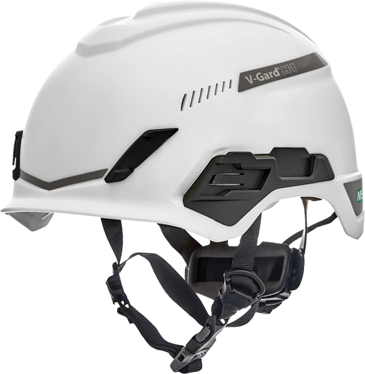 Ventiliuojamas apsauginis šalmas MSA V‑Gard H1 Trivent, darbui aukštyje