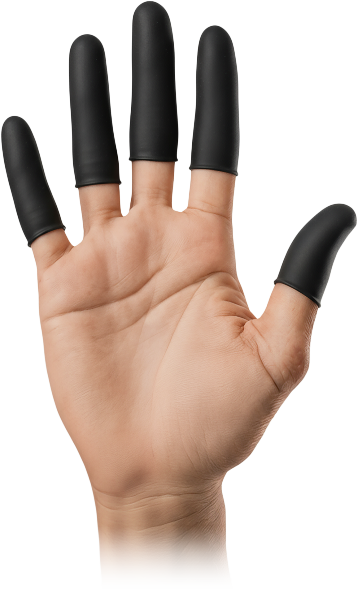 Lateksiniai pirštų antgaliai FINGER, grožio salonams, juvelyrams, darbui dirbtuvėse (100 vnt.), baltos arba juodos spalvos
