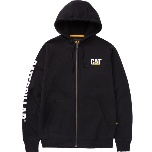 Vyriškas džemperis CATERPILLAR BLACK, su kapišonu ir užtrauktuku