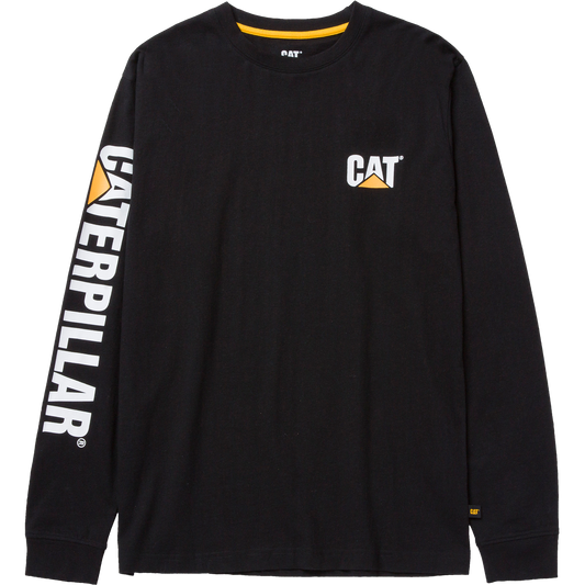 Vyriški marškinėliai Caterpillar,  ilgomis rankovėmis, 100% medvilnė, juodos spalvos