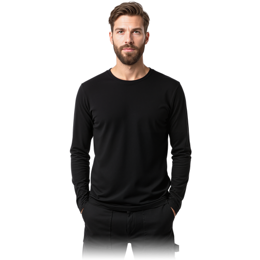Vyriški marškinėliai LONGSLEEVE, ilgomis rankovėmis, 100% medvilnės, juodi