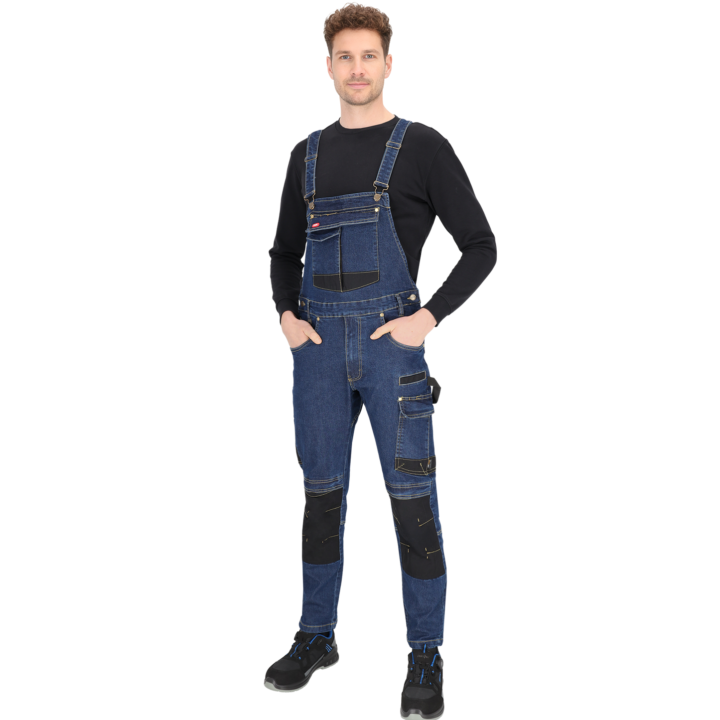 Elastingas dartbo puskombinezonis JEANS, su sustiprintomis Cordura medžiagos detalėmis