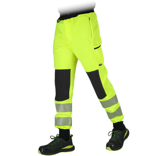 Ryškaus audinio patogios darbo kelnės BREMMEN, su šviesą atspindinčiomis juostomis