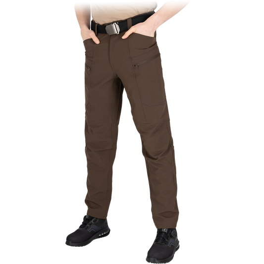 Ypatingai elastingos universalios kelnės RAMBLER, tamsiai rudos spalvos