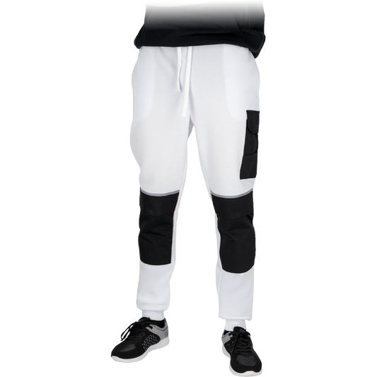 Universalios sportinio stiliaus kelnės BUZON, baltos spalvos