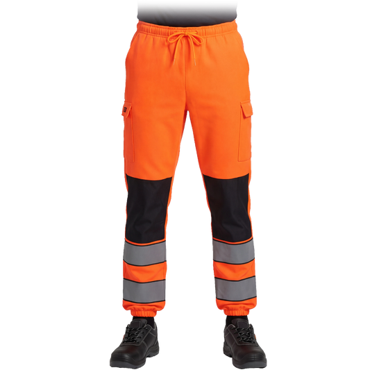 Darbo kelnės su atšvaitais LUMIS, EN ISO 20471 (1 klasė), oranžinės spalvos