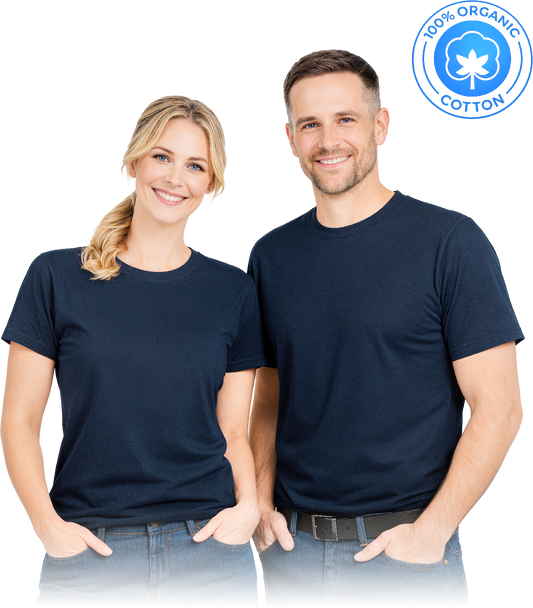 Universalūs marškinėliai PURE, iš 100 % organinės medvilnės (180–190 g/m²), mėlynos spalvos