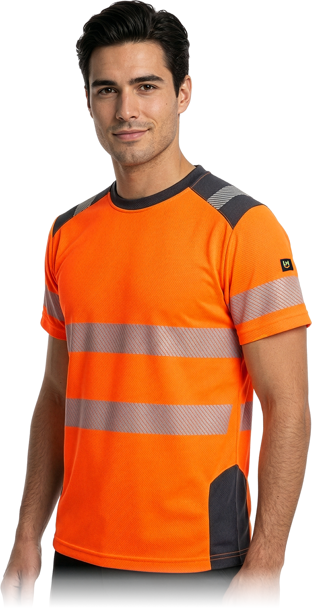 Kvėpuojantys, lengvi ir itin gerai matomi Hi-Vis marškinėliai TS-VIS MESH, Oranžinė spalva